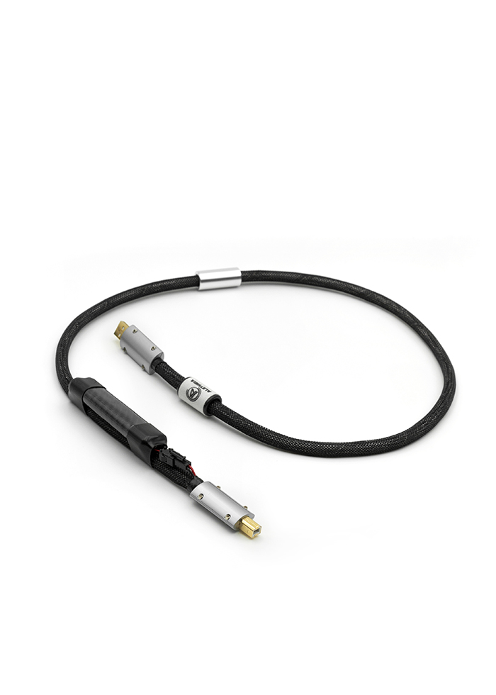 Agathos câble USB cuivre plaqué argent litz et blindage actif par piles
